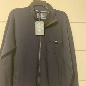 NWT Mens size medium Vintage brand Navy blue zip up cardigan sweater